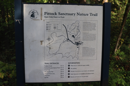 Pittock Sanctuary Nature Trail map  at trailhead near the Nature & Interpretive Center
