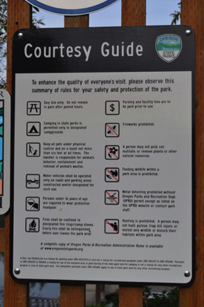 Courtesy Guide &ndash; summary of rules for your safety and protection of the park