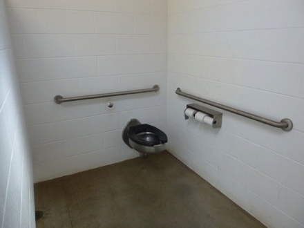 Example of accessible restroom stall Example of accessible restroom stall