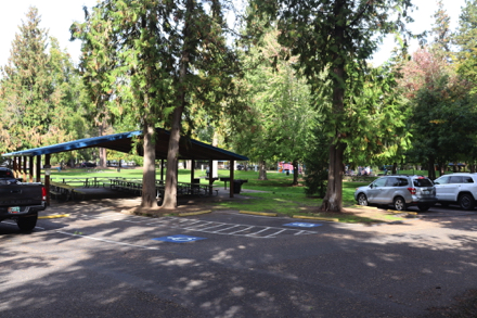 Covered picnic shelter near sports fields and accessible parking – five covered picnic shelters with grills located throughout the park Covered picnic shelter near sports fields and accessible parking – five covered picnic shelters with grills located throughout the park