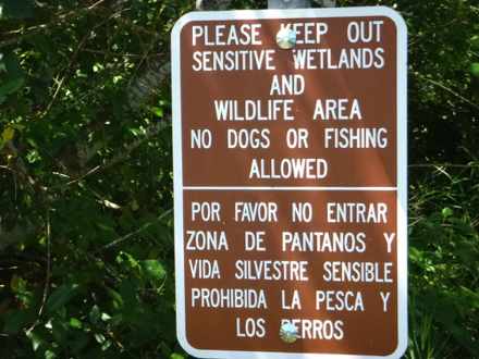 Keep out of sensitive wetlands and wildlife areas &ndash; no dogs or fishing are allowed in these areas