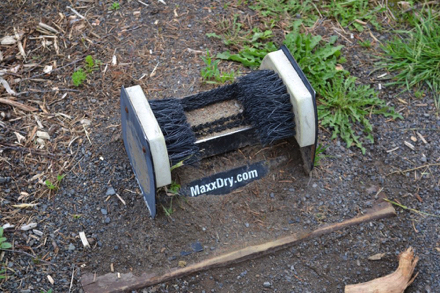 Boot brush to clean shoes &ndash; use before and after walk &ndash; located at trailhead