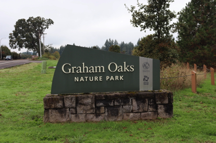 Entrance sign for Graham Oaks Nature Park Entrance sign for Graham Oaks Nature Park