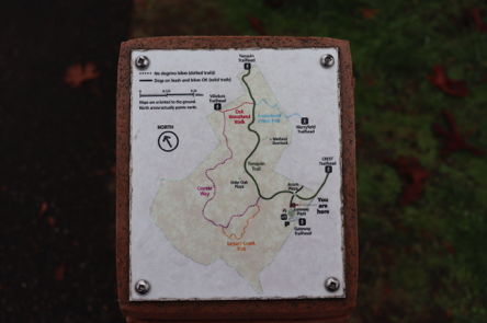 Example of trail map on top of trail marker Example of trail map on top of trail marker