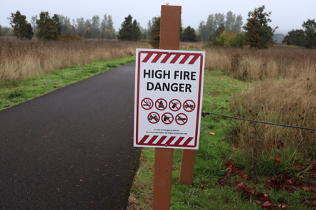 High Fire Danger – logos show no smoking, fires, fireworks, vehicles, ATV, shooting or chainsaws High Fire Danger – logos show no smoking, fires, fireworks, vehicles, ATV, shooting or chainsaws