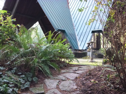 Access route of pavers leads to the Stevens Pavilion