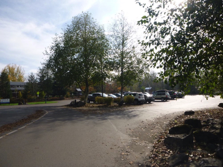 Parking lot at Jackson Bottom Wetlands &ndash; accessible parking &ndash; education center &ndash; bus parking &ndash; vault toilet