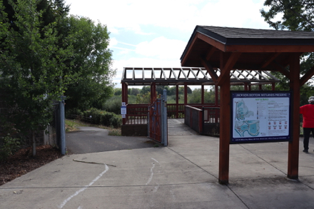 North view parking lot &ndash; accessible parking &ndash; overlook &ndash; bike racks &ndash; Blink EV charging stations &ndash; gate closes when flooded