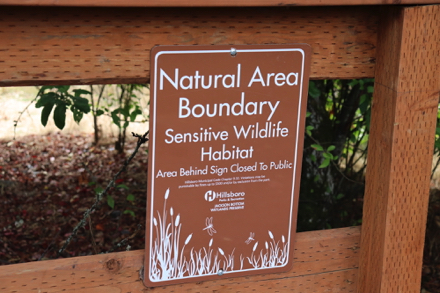 Natural Area Boundary &ndash; Sensitive Wildlife Boundary