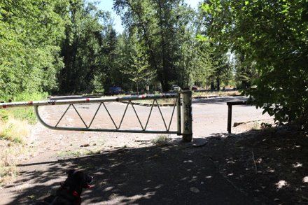 Parking lot on the Willamette River side of park - hard surface - accessible parking space