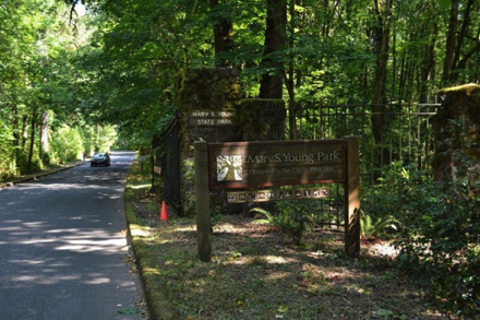 Signage at the entry to the park Signage at the entry to the park