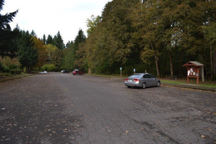 Paved parking lot with accessible parking spaces Paved parking lot with accessible parking spaces