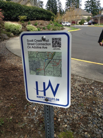 Trail map with QR code