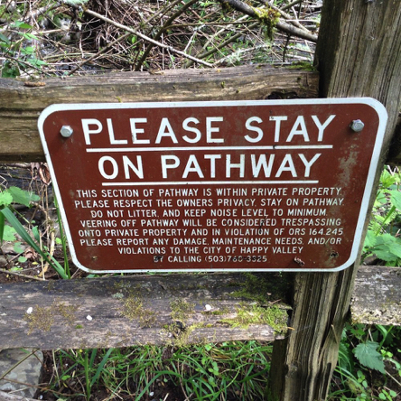 Signage in residential area