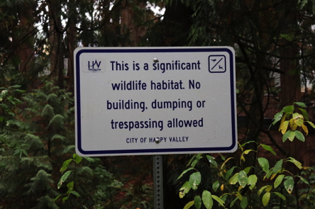 Signage for wildlife habitat