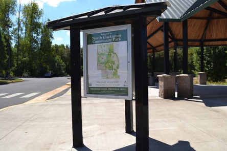 Map of the park at entrance to sports fields from parking lot