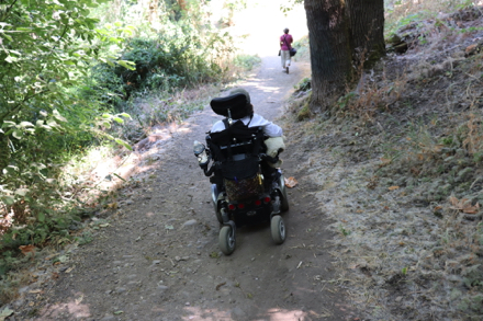 Moderately steep section of trail with loose gravel on the way to the lookout