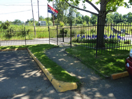 Intended accessible path, but gate is locked
