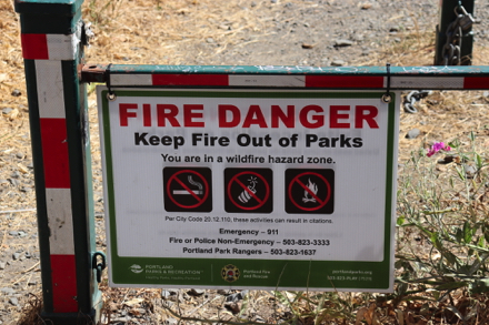Fire Danger sign &ndash; wildfire hazard zone