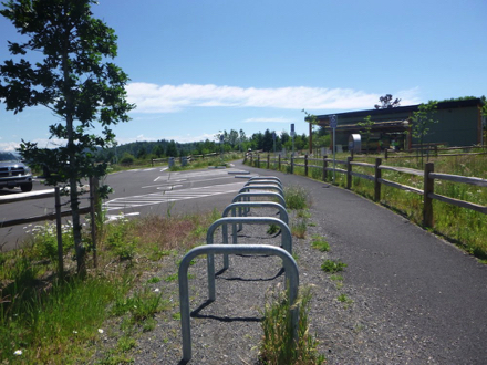 Bike racks near the Visitor Center