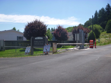 Powell Butte Nature Park entrance sign on SE 162nd Ave
