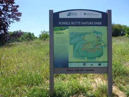 Trail map along paved trail near the Visitor Center