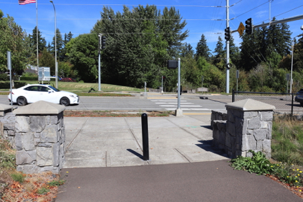 Crosswalk near Orchard Park crossing NE Cornell Road to continue on Rock Creek Trail