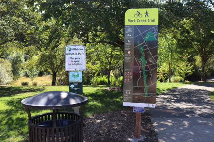 Rock Creek Trail map &ndash; bikes and leashed dogs allowed
