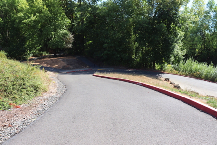 Road from the upper parking lot to canoe launch is steep