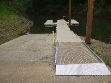 Launch installed Memorial Day through Labor Day &ndash; two boat slots &ndash; overhead rail to hold onto