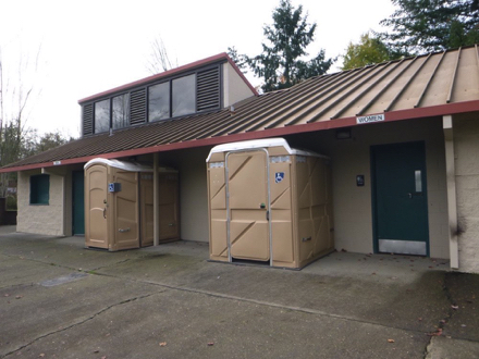 Restroom building &ndash; seasonal porta-potties when restrooms are closed &ndash; usually April 15 &ndash; October 15