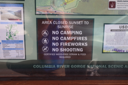 Area closed sunset to sunrise &ndash; no camping, campfires, fireworks or shooting
