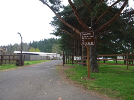 Directional sign from main road