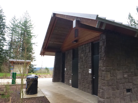Restrooms, recycling, drinking fountain and informational signage appear well-maintained Restrooms, recycling, drinking fountain and informational signage appear well-maintained
