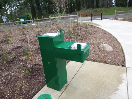 Accessible drinking fountain at the shelter had proper clearance and functioned well Accessible drinking fountain at the shelter had proper clearance and functioned well