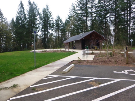 Parking spaces, two accessible &ndash; bike rack, accessible restrooms &ndash; shelter with picnic tables