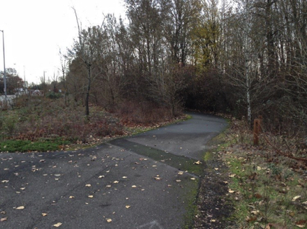 Entrance to the Interlakes trail from the west side