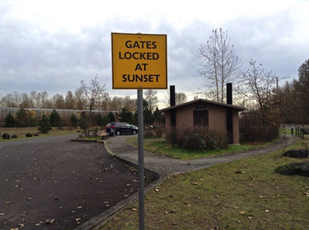 Park closure sign