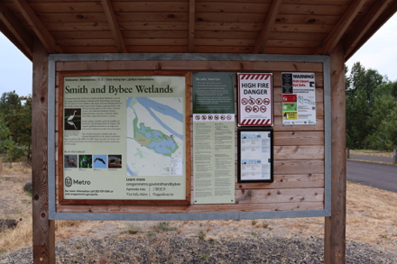 Information kiosk with site map at parking lot