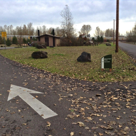 Entrance to parking lot &ndash; 1/2 mile from entrance &ndash; restrooms &ndash; picnic shelter