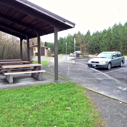 Covered picnic shelter &ndash; accessible restroom &ndash; only accessible parking spaces in lot