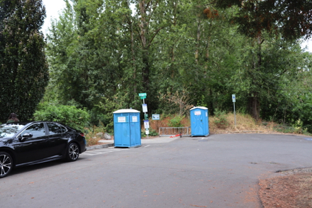 Street parking only &ndash; one ADA street parking space &ndash; two porta potties and bike rack at entrance