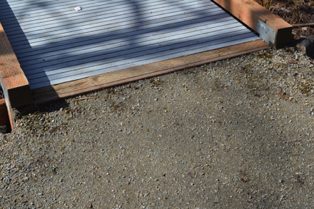 Transition from compacted gravel path to boardwalk &ndash; may have a lip depending on maintenance