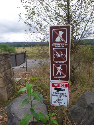 No pets out of vehicles &ndash; no bikes &ndash; no jogging &ndash; property monitored by video security