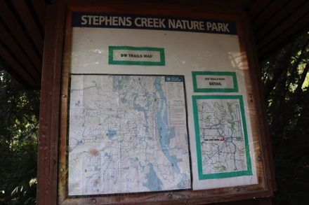 The kiosk contains information about the park