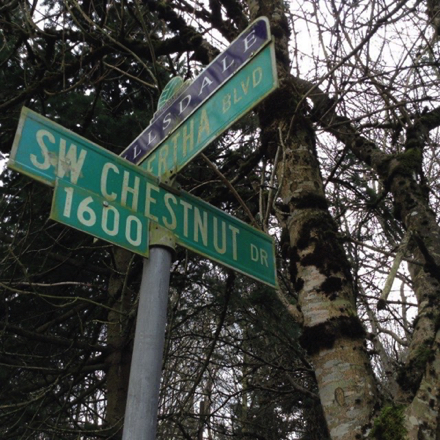 Trailhead at SW Bertha Boulevard & SW Chestnut