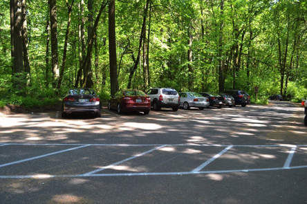 Crosswalk from parking to access route to trails and the Nature Center