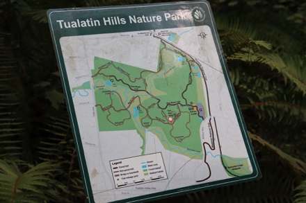 Trail map at &ldquo;four corners&rdquo; &ndash; trail junction of Big Fir Trail, Ponderosa Loop and Owl Path