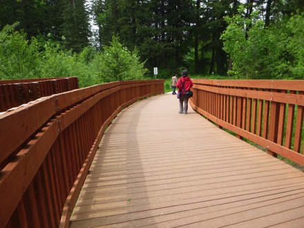 Boardwalk with railings - off the main trail to Nyberg Woods shopping complex