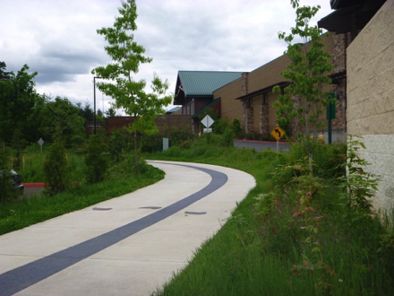 Hard surface trail - blue depicts latter Ice Age - brown depicts Missoula Floodwaters